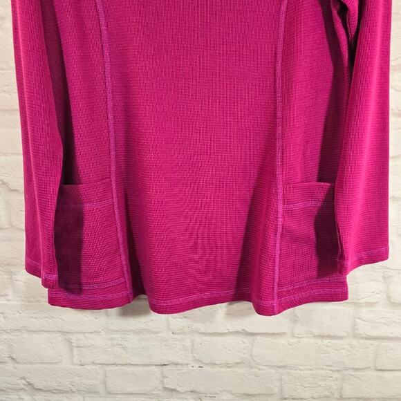 M Neon Buddha Born To Wander Tunic Top Sweater Size XS Pink Waffle Knit Button - Picture 3 of 10